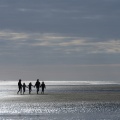 Le Crotoy et sa plage sur la Baie de Somme à marée basse.
