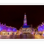 Les illuminations de la place des Héros à Arras (Hotel de ville et beffroi classés monuments historiques)