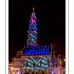 Les illuminations de la place des Héros à Arras (Hotel de ville et beffroi classés monuments historiques)