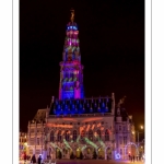 Les illuminations de la place des Héros à Arras (Hotel de ville et beffroi classés monuments historiques)