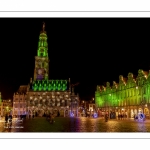 Les illuminations de la place des Héros à Arras (Hotel de ville et beffroi classés monuments historiques)