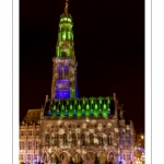 Les illuminations de la place des Héros à Arras (Hotel de ville et beffroi classés monuments historiques)