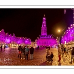 Les illuminations de la place des Héros à Arras (Hotel de ville et beffroi classés monuments historiques)