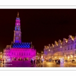 Les illuminations de la place des Héros à Arras (Hotel de ville et beffroi classés monuments historiques)