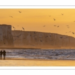 Crépuscule sur les falaises à Ault.