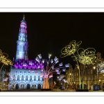 Illuminations de noël sur la place des Héros à Arras