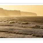 Coucher de soleil sur les falaises à Ault