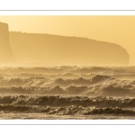 Coucher de soleil sur les falaises à Ault