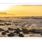 Coucher de soleil sur les falaises à Ault