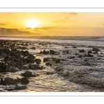 Coucher de soleil sur les falaises à Ault