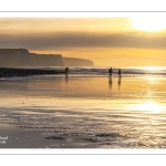 Coucher de soleil sur les falaises à Ault