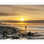 Coucher de soleil sur les falaises à Ault