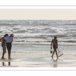 Les vacanciers à Ault sur la plage.