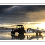 Crépuscule sur la plage à Ault