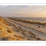 La plage du Crotoy et la baie de Somme vues depuis les dunes.