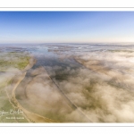 Le cap Hornu dans la brume matinale (vue aérienne)