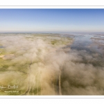 Le cap Hornu dans la brume matinale (vue aérienne)