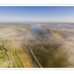 Le cap Hornu dans la brume matinale (vue aérienne)