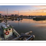 Lever du soleil sur le port du Crotoy