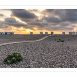 Les cabines de plage au couchant