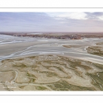 Les mollières de la baie de Somme entre le Crotoy et Saint-Valery (vue aérienne)