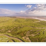 Les mollières de la Baie de Somme au petit matin au Cap Hornu (vue aérienne)