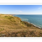 France, Pas-de-Calais (62), Côte d'Opale, Grand Site des deux caps, Cran-aux-Oeufs, Le sentier des Crans, La côte en direction du cap Gris-Nez  depuis le Cran-aux-Oeufs // France, Pas-de-Calais (62), Côte d'Opale, Grand Site des deux caps, Cran-aux-Oeufs, Le sentier des Crans, The coast towards Cap Gris-Nez from Cran-aux-Oeufs