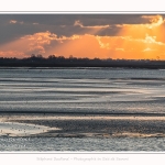 Crépuscule sur la plage du Crotoy et coucher de soleil - Saison : Hiver - Lieu : Le Crotoy, Baie de Somme, Somme, Picardie, Hauts-de-France, France. Twilight on Crotoy beach and sunset - Season: Winter - Location: Le Crotoy, Somme Bay, Somme, Picardie, Hauts-de-France, France.