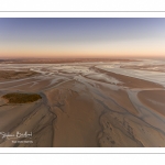 Le Crotoy et la Baie de Somme, vue aérienne au soleil levant