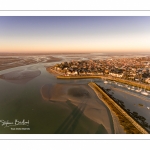 Le Crotoy et la Baie de Somme, vue aérienne au soleil levant