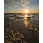 CrÃ©puscule sur la plage du Crotoy en Baie de Somme - saison : Ã©tÃ© - Lieu : Le Crotoy, Baie de Somme, Somme, Picardie, France.