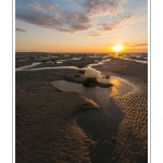 CrÃ©puscule sur la plage du Crotoy en Baie de Somme - saison : Ã©tÃ© - Lieu : Le Crotoy, Baie de Somme, Somme, Picardie, France.