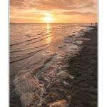 DÃ©pots d'Ã©cume de mer Ã  la marÃ©e montante en Baie de Somme (Le Crotoy) et au crÃ©puscule. - Saison : Ã©tÃ© - Lieu : Le Crotoy, Baie de Somme, Somme, Picardie, France