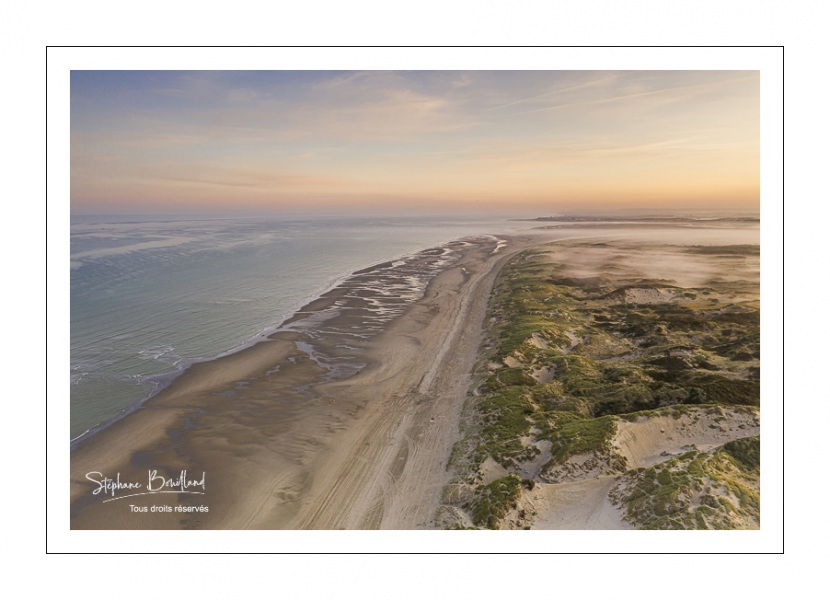 Aube brumeuse sur les dunes du Marquenterre près de Fort-Mahon
