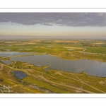 France, Somme (80), Baie de Somme, Cayeux-sur-mer, Ault, Le Hâble d'Ault, cet ancien port est devenu un polder protégé de la mer par le cordon de galets qui forme une digue  (vue aérienne) // France, Somme (80), Baie de Somme, Cayeux-sur-mer, Ault, Le Hâble d'Ault, this old port has become a polder protected from the sea by the pebble cord that forms a dike.  (aerial view)