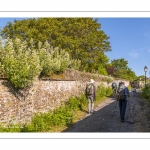 France, Somme (80), Baie de Somme, Saint-Valery-sur-Somme, les petites rues fleuries de la cité médiévale décorées par l'association qui gère l'Herbarium // France, Somme (80), Bay of the Somme, Saint-Valery-sur-Somme, the small flowery streets of the medieval city decorated by the association that manages the Herbarium