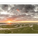 Lever de soleil sur Le Crotoy (vue aérienne)