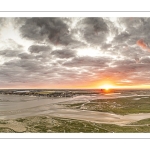 Lever de soleil sur Le Crotoy (vue aérienne)