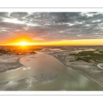 Lever de soleil sur Le Crotoy (vue aérienne)