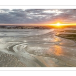 Lever de soleil sur Le Crotoy (vue aérienne)