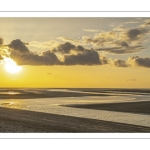 Coucher de soleil sur Le Hourdel à marée basse