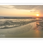 Aube sur la baie de Somme à Marée basse