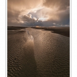 Promenade entre deux orages dans la baie de Somme Ã  marÃ©e basse en suivant un des ruisseaux qui parcourrent la baie entre Le Hourdel et Cayeux-sur-mer. Saison : Automne - Lieu : Le Hourdel, Baie de Somme, Somme, Picardie, France