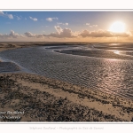 Crépuscule en Baie de Somme à marée basse - saison : Hiver - Lieu : Plages de la Maye, Réserve Naturelle, Baie de Somme, Somme, Picardie, Hauts-de-France, France. Twilight in the Bay of Somme at low tide - season: Winter - Location: Beaches Maye, Nature Reserve, Somme Bay, Somme, Picardy, Hauts-de-France, France.