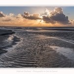 Crépuscule en Baie de Somme à marée basse - saison : Hiver - Lieu : Plages de la Maye, Réserve Naturelle, Baie de Somme, Somme, Picardie, Hauts-de-France, France. Twilight in the Bay of Somme at low tide - season: Winter - Location: Beaches Maye, Nature Reserve, Somme Bay, Somme, Picardy, Hauts-de-France, France.