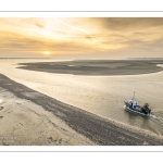 Départ des pêcheurs du Hourdel au soleil levant