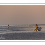 Pêcheurs au haveneau au soleil couchant