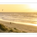 Les dunes du Marquenterre entre Fort-Mahon et la Baie d'Authie au soleil couchant