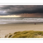 Les dunes du Marquenterre entre Fort-Mahon et la Baie d'Authie au soleil couchant