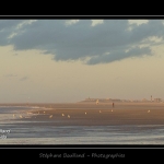 La plage de Quend-Plage un soir d'hiver. Saison : Hiver - Lieu : Quend-Plage , CÃ´te Picarde, Marquenterre, Somme, Picardie, France